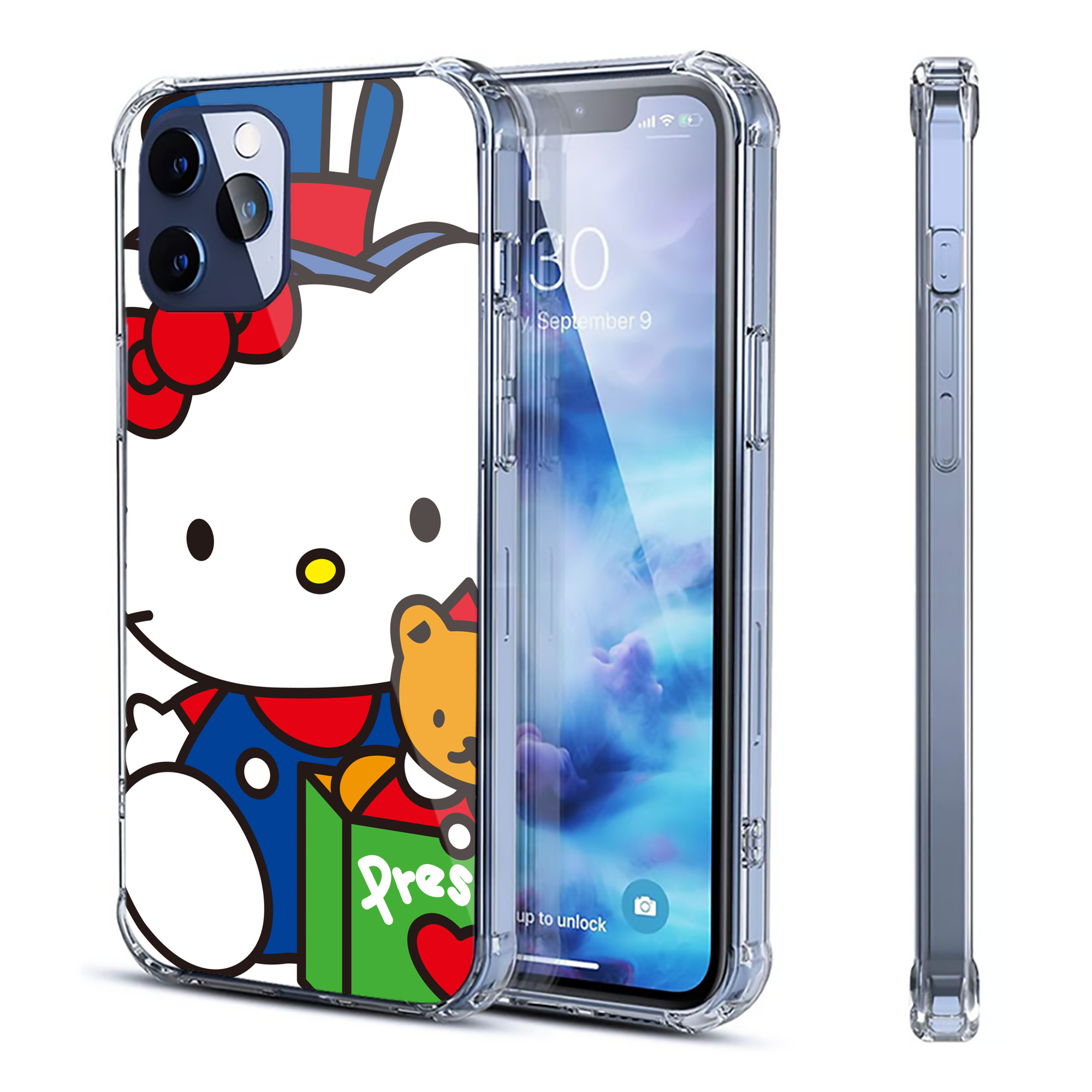 （画像用） Hello Kitty ハローキティ 【iPhone 12シリーズ対応】透明スマホケース（クリアソフトケース）